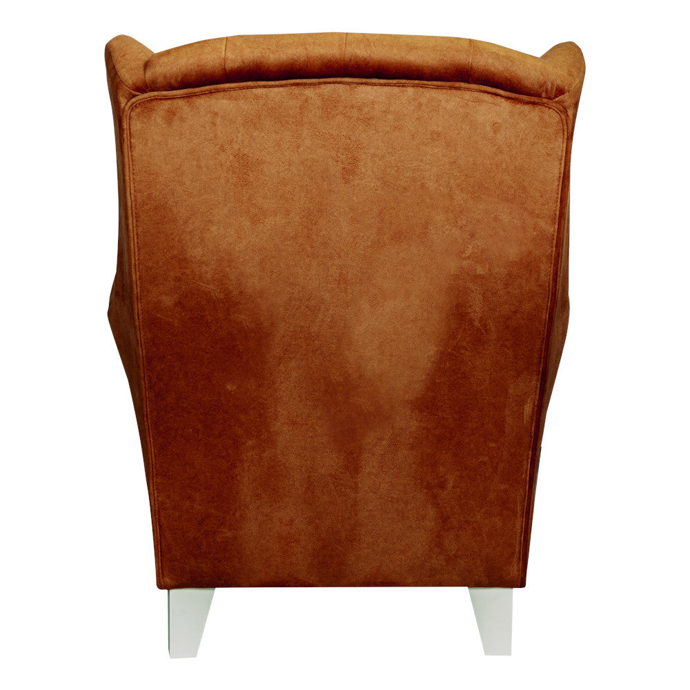 Fotoliu Chandler Capitonat, Terracotta Si Alb, 84 Cm