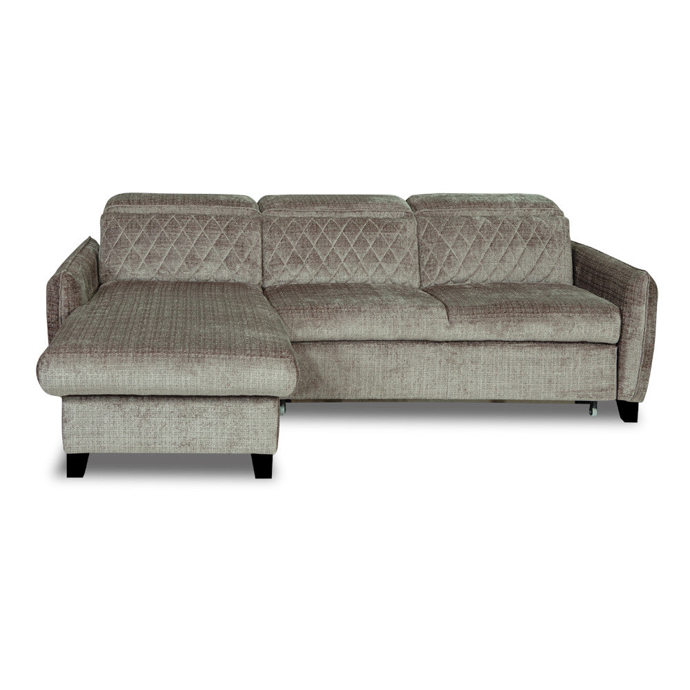 Coltar Extensibil Cu Insula Stanga Tiago, 5 Locuri, Tetiere Reglabile, Maro, Cremona 24,