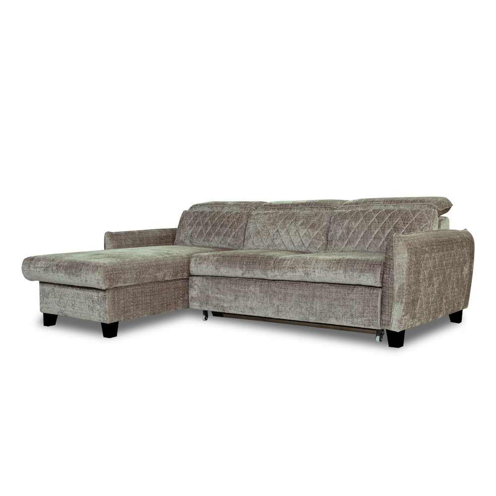 Coltar Extensibil Cu Insula Stanga Tiago, 5 Locuri, Tetiere Reglabile, Maro, Cremona 24,