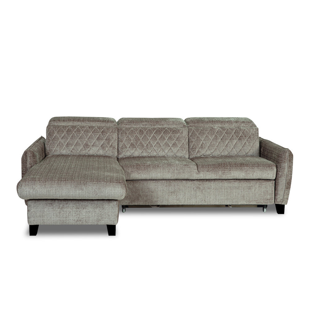 Coltar Extensibil Cu Insula Stanga Tiago, 5 Locuri, Tetiere Reglabile, Maro, Cremona 24,