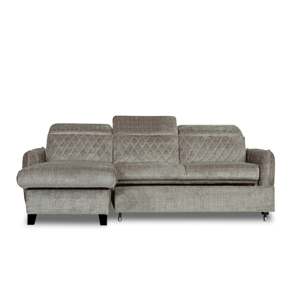 Coltar Extensibil Cu Insula Stanga Tiago, 5 Locuri, Tetiere Reglabile, Maro, Cremona 24,
