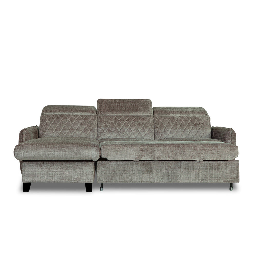 Coltar Extensibil Cu Insula Stanga Tiago, 5 Locuri, Tetiere Reglabile, Maro, Cremona 24,