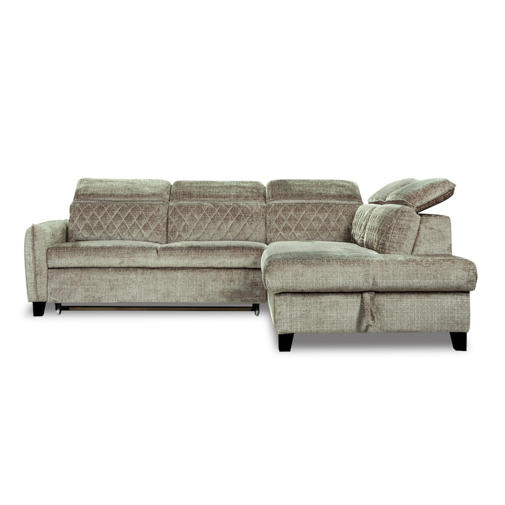 Coltar Extensibil Cu Otoman Dreapta Cu Lada Tiago, Maro, 5 Locuri, Tetiere Reglabile, Colonial, 255 Cm Cremona 24