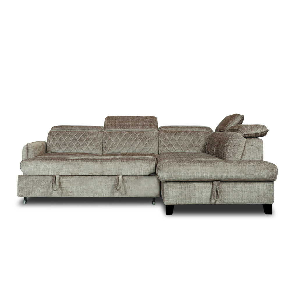 Coltar Extensibil Cu Otoman Dreapta Cu Lada Tiago, Maro, 5 Locuri, Tetiere Reglabile, Colonial, 255 Cm Cremona 24