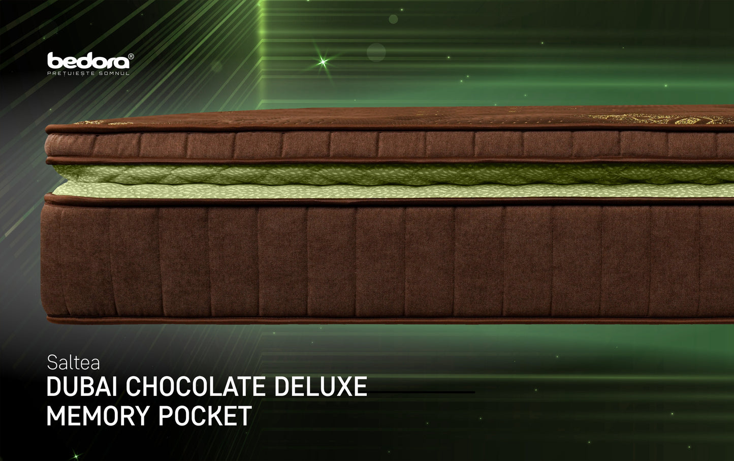 Saltea Dubai Chocolate Delux Latex Pocket, 180 x 200 x 28 Cm