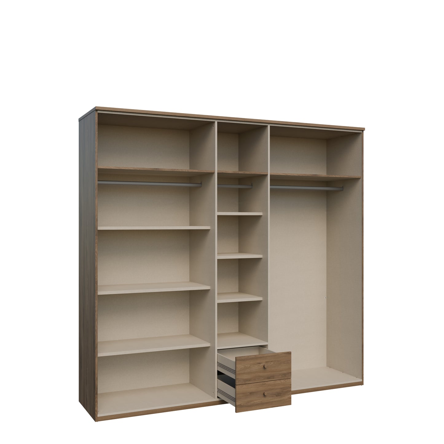 Dulap Cu 5 Usi Glowkiss, Stejar Valencia Si Ratan Natural, 223.4 Cm