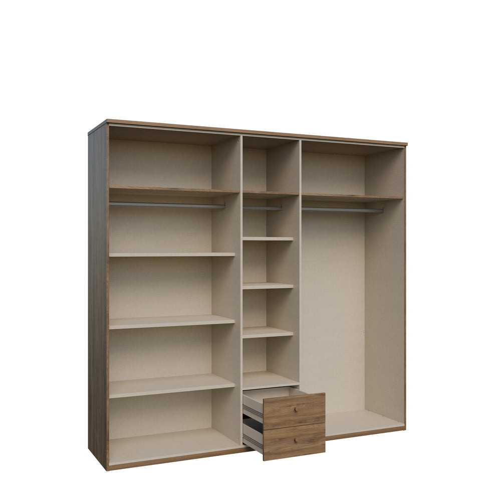 Dulap Cu 5 Usi Glowkiss, Stejar Valencia Si Ratan Natural, 223.4 Cm