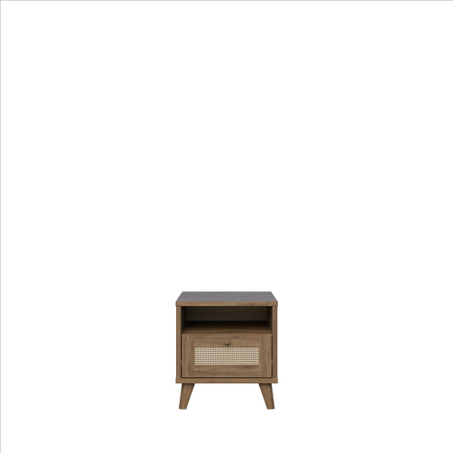 Noptiera Glowkiss, Stejar Valencia Si Ratan Natural, 44.8 Cm