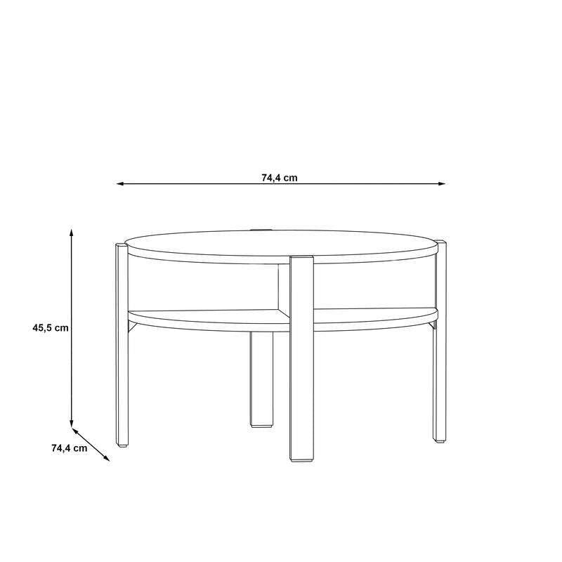 Masa Cafea Tornado Light Grey, 74.4 Cm