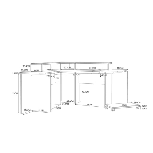 Birou Colt Gaming Trezorio, LED-uri RGB, Suport casti si suport bauturi,Negru Mat 160 Cm