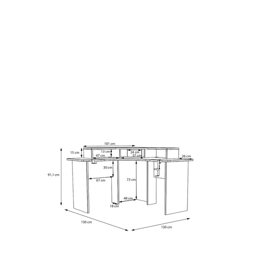 Birou Gaming Trezorio, LED RGB, Suport Casti Si Suport Bauturi, 130 Cm