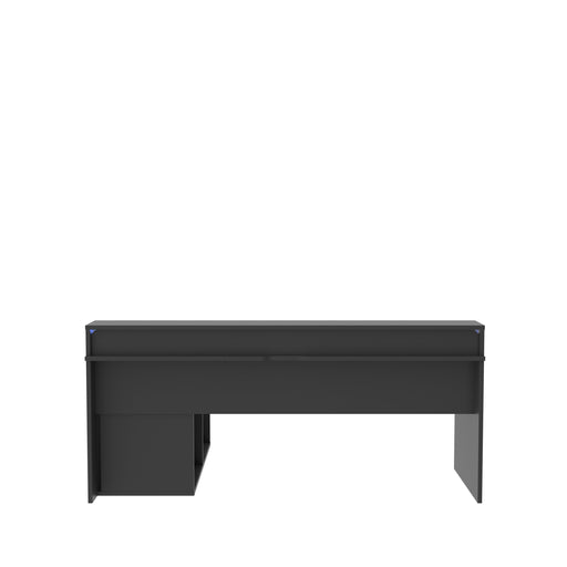 Birou Gaming Trezorio, LED RGB, Suport Casti Si Suport Bauturi, Negru Mat, 200 Cm