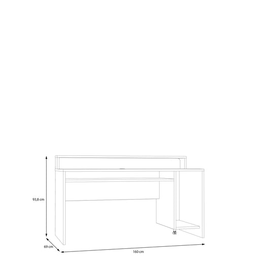 Birou Gaming Trezorio, LED-uri RGB, Negru Mat, 160 Cm