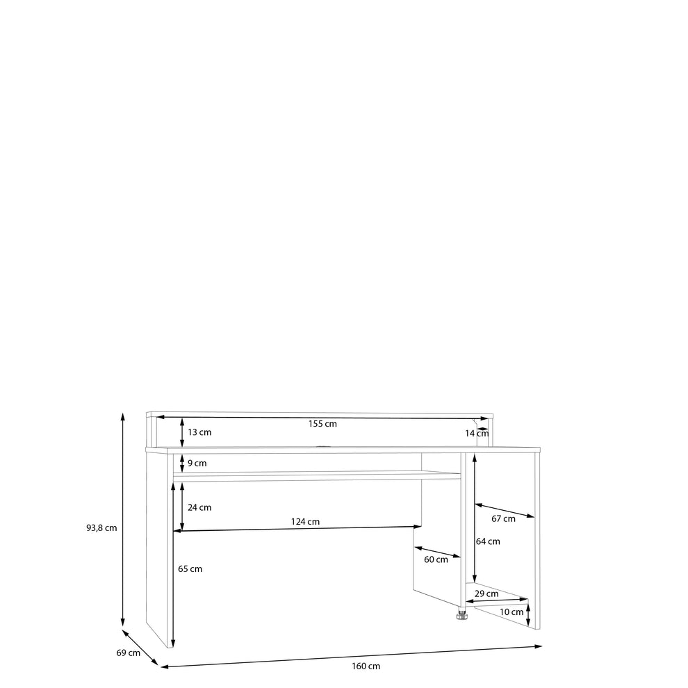 Birou Gaming Trezorio, LED-uri RGB, Negru Mat, 160 Cm