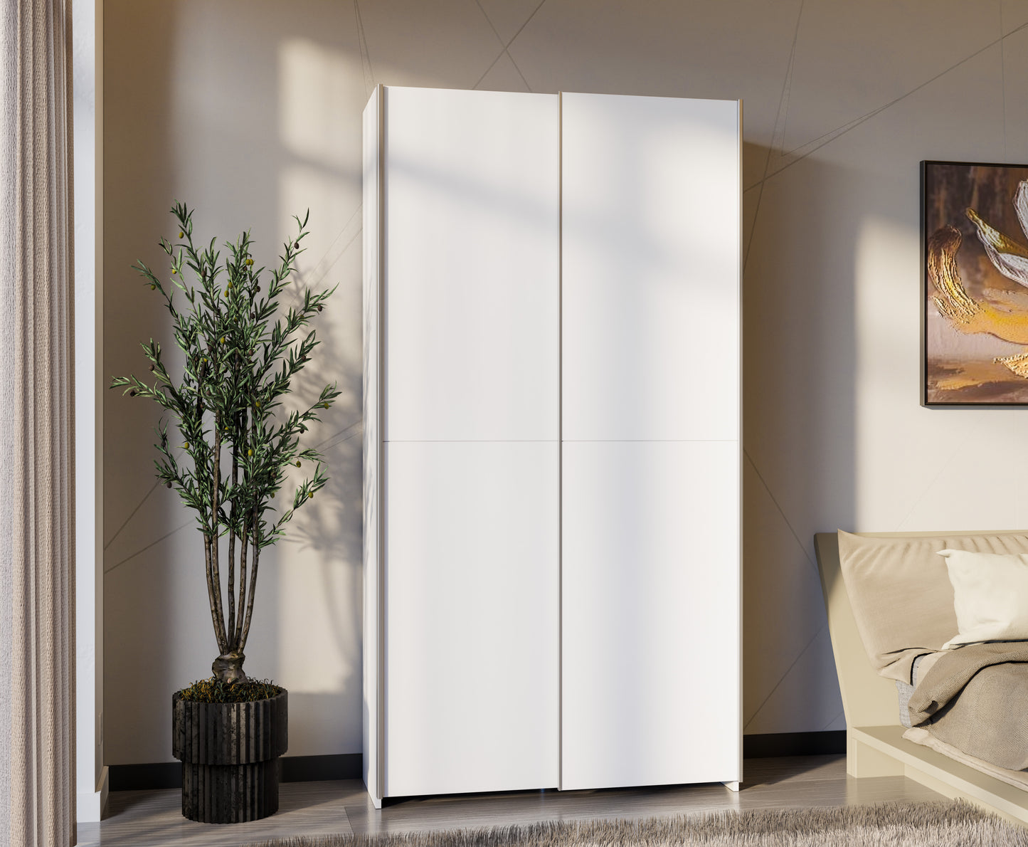 Dulap Cu Usi Culisante Harmony Alb, 100.1 Cm