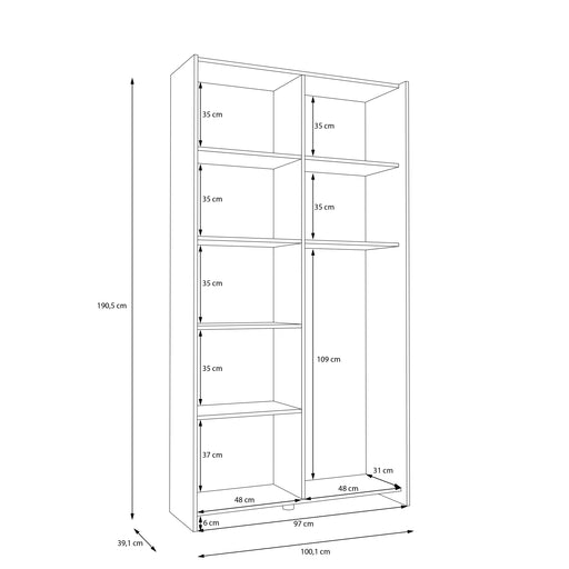 Dulap Cu Usi Culisante Harmony Alb, 100.1 Cm