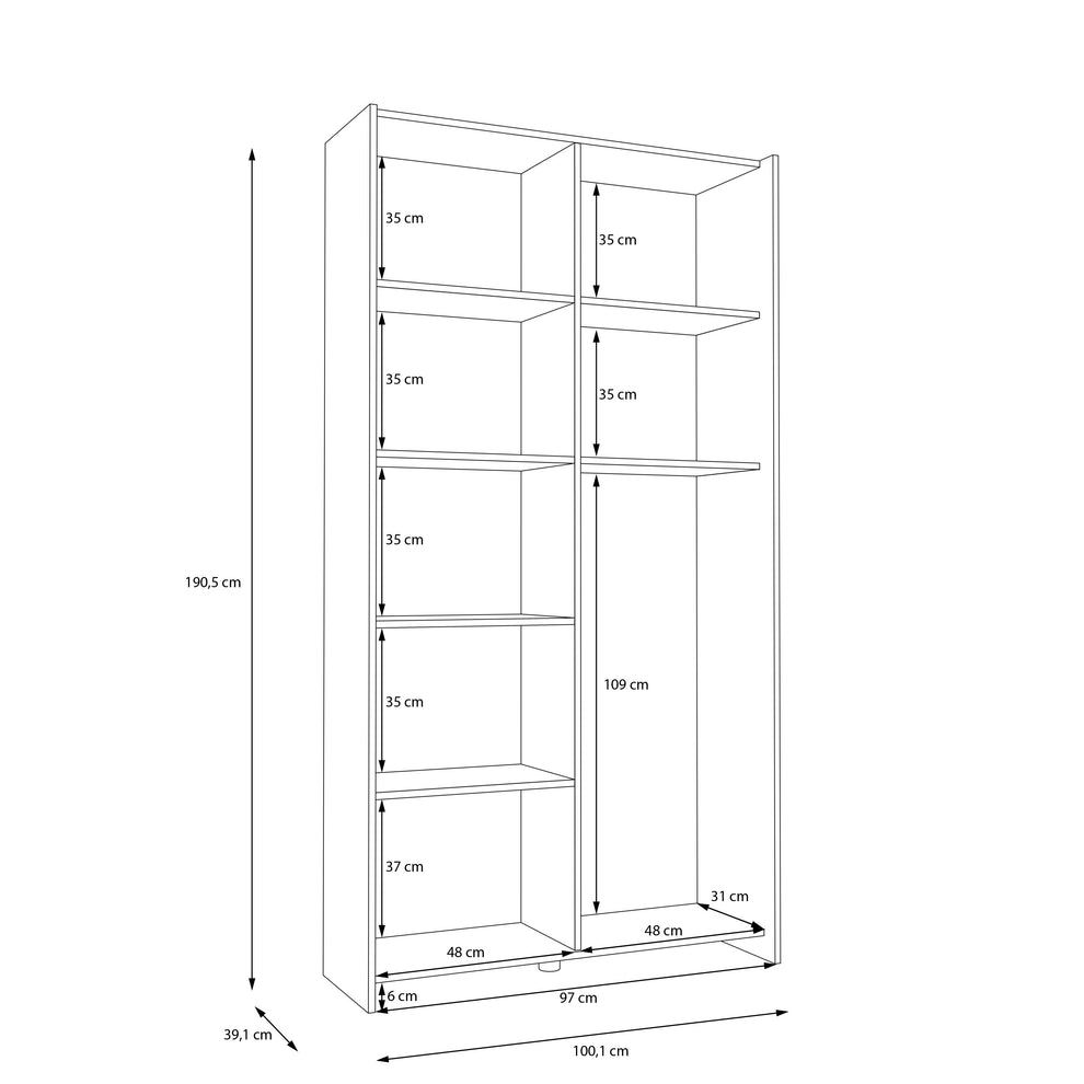 Dulap Cu Usi Culisante Harmony Alb, 100.1 Cm