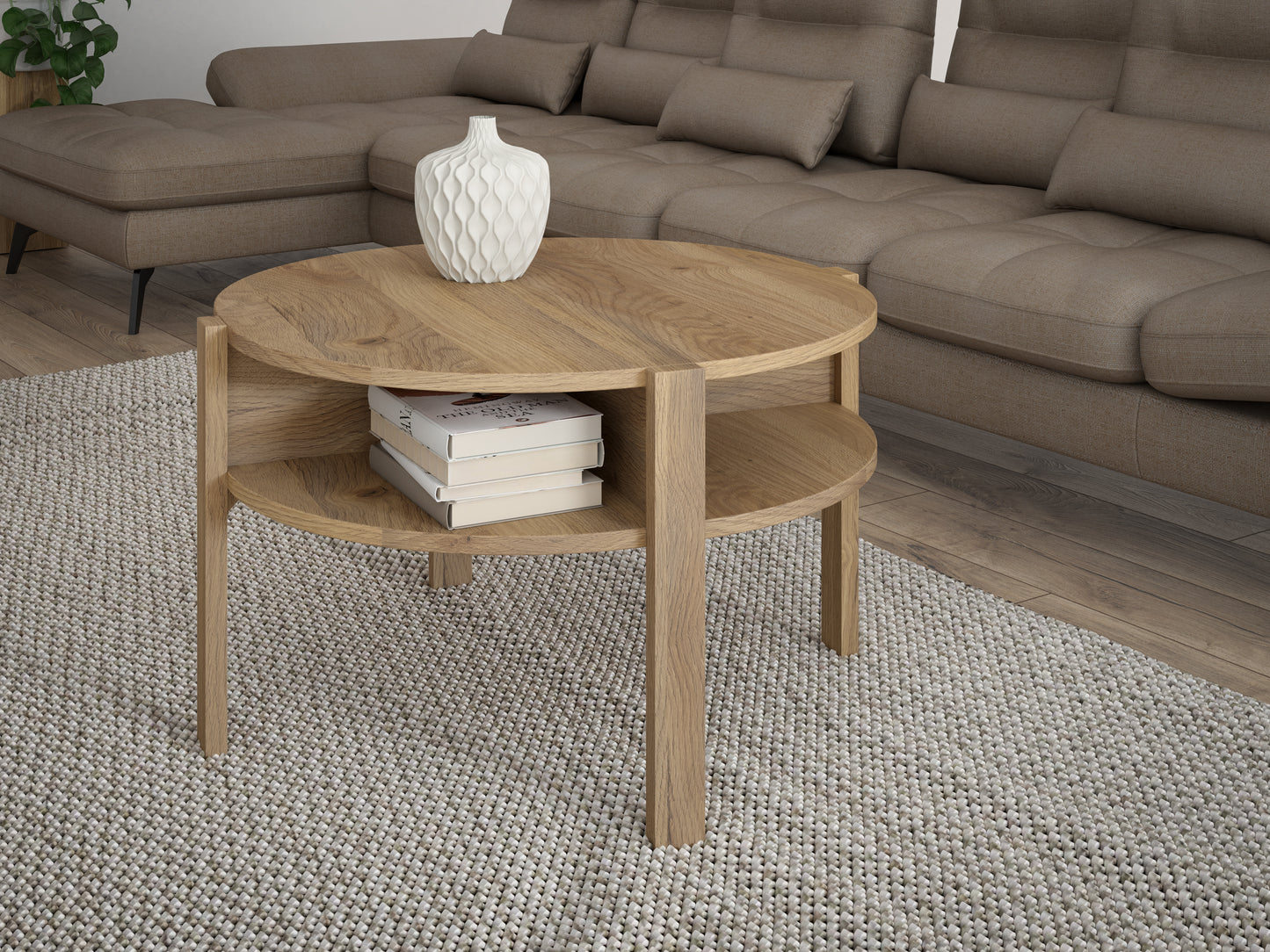 Masa Cafea Bibliotheque Stejar Mauvella, 74.4 Cm