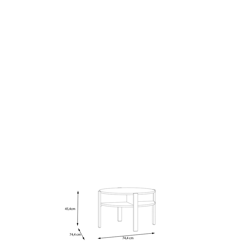 Masa Cafea Bibliotheque Stejar Mauvella, 74.4 Cm