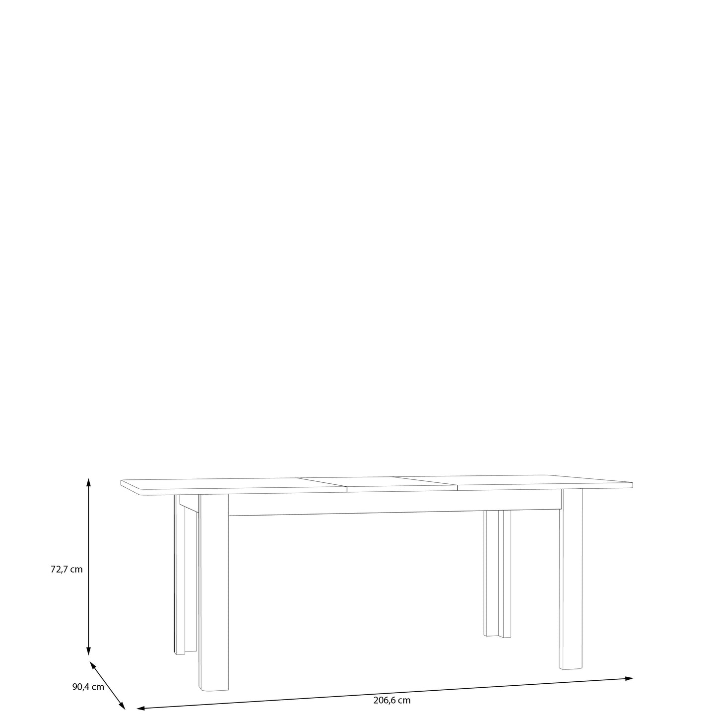 Masa Extensibila Bibliotheque stejar Mauvella, 160 x 200 Cm