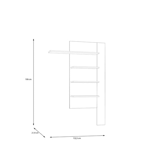 Raft Suspendat Bibliotheque, Nisip Si Stejar Mauvella, 132. 5 Cm