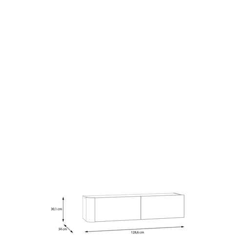 Dulap Suspendat Bibliotheque, Stejar Cabezone, 128.6 Cm