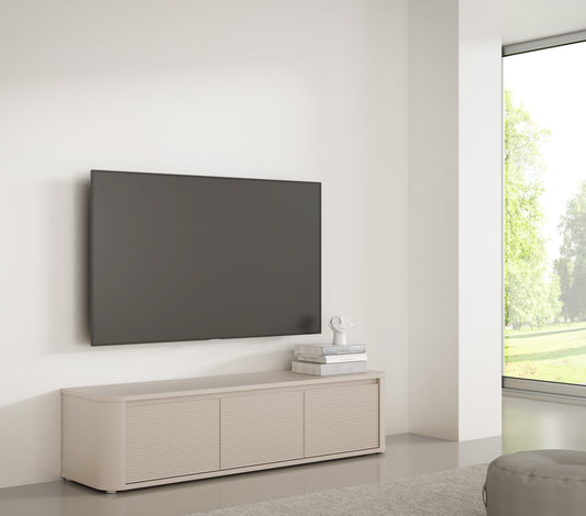 Comoda Tv Mica Bibliotheque, Nisip, 168 Cm