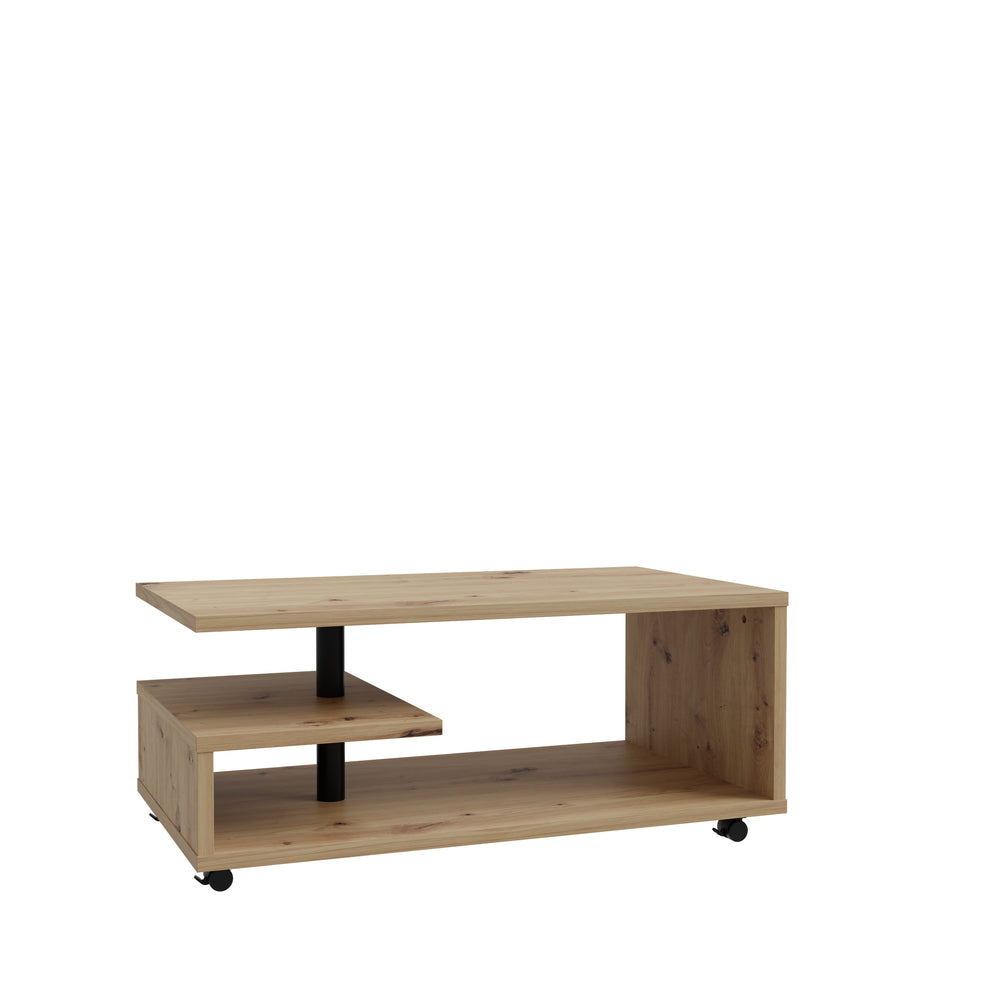 Masa Cafea Belgrad, Stejar Artisan, Cu Rotile, 105 Cm