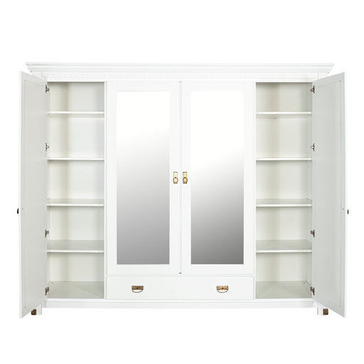 Dulap 4 Usi si 1 Sertar Saint Tropez, Vopsit Alb, 250 Cm