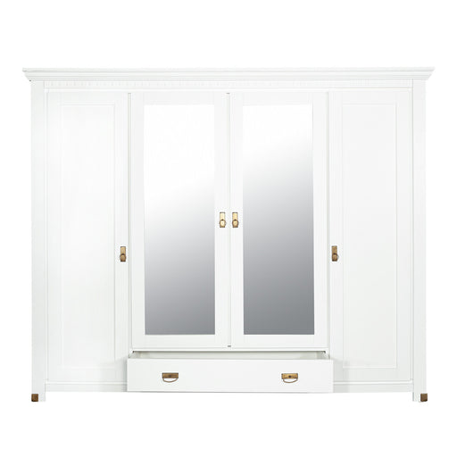 Dulap 4 Usi si 1 Sertar Saint Tropez, Vopsit Alb, 250 Cm