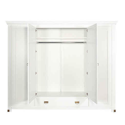 Dulap 4 Usi si 1 Sertar Saint Tropez, Vopsit Alb, 250 Cm