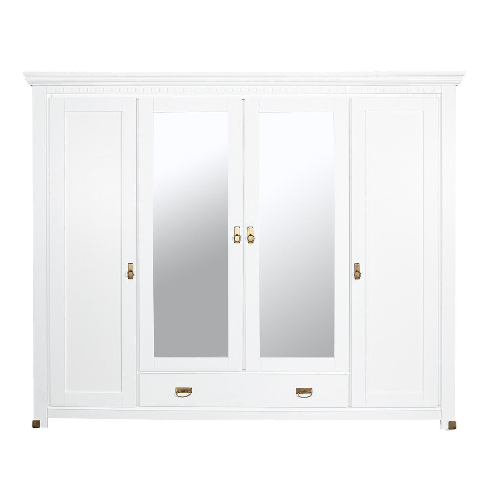Dulap 4 Usi si 1 Sertar Saint Tropez, Vopsit Negru, 250 Cm