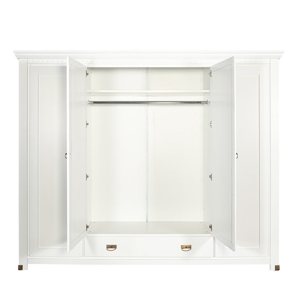 Dulap 4 Usi si 1 Sertar Saint Tropez, Vopsit Negru, 250 Cm