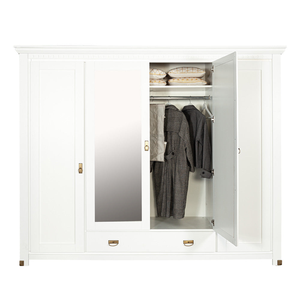 Dulap 4 Usi si 1 Sertar Saint Tropez, Vopsit Negru, 250 Cm