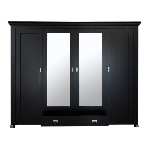 Dulap 4 Usi si 1 Sertar Saint Tropez, Vopsit Negru, 250 Cm