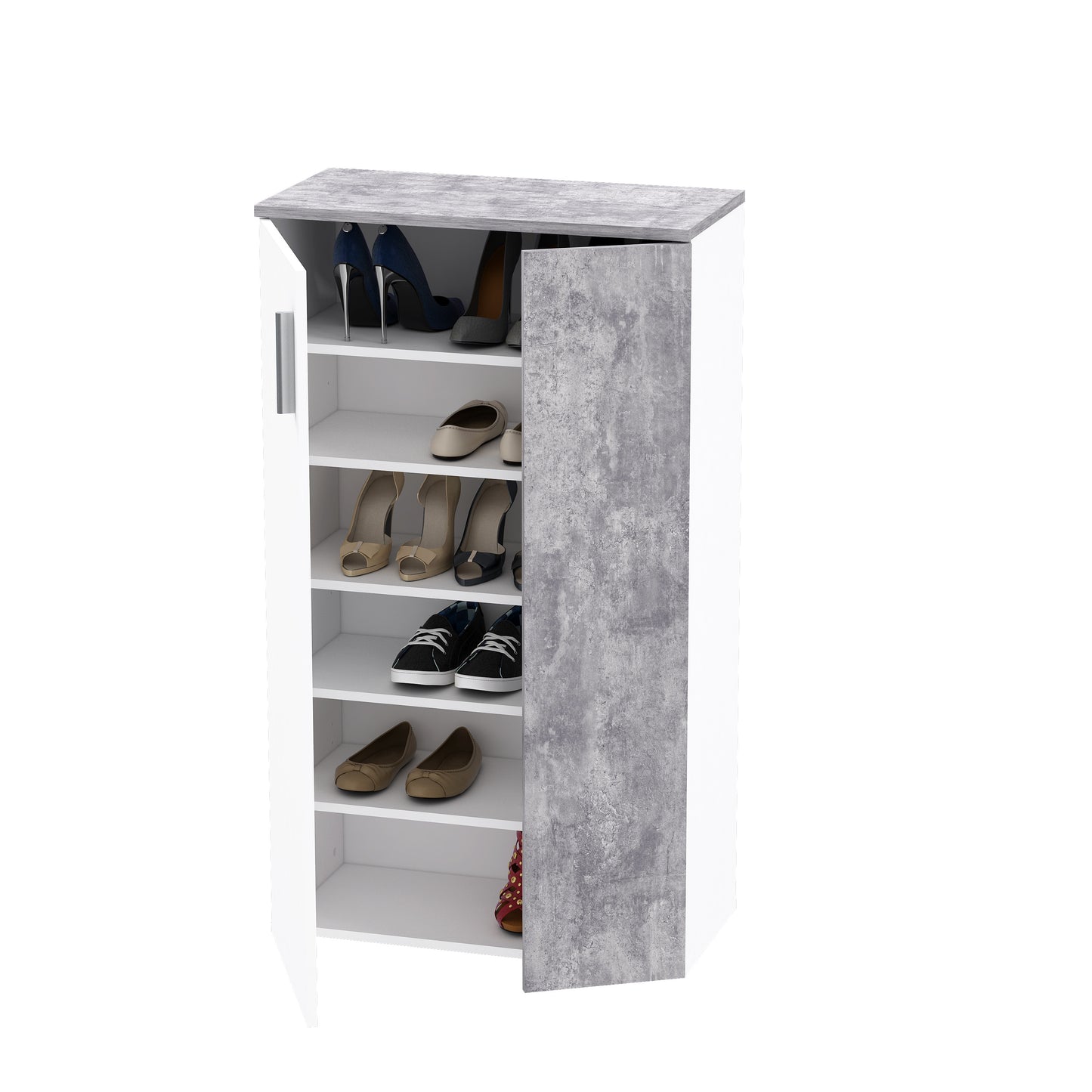 Pantofar Best alb si beton optic gri deschis, 68.9 Cm