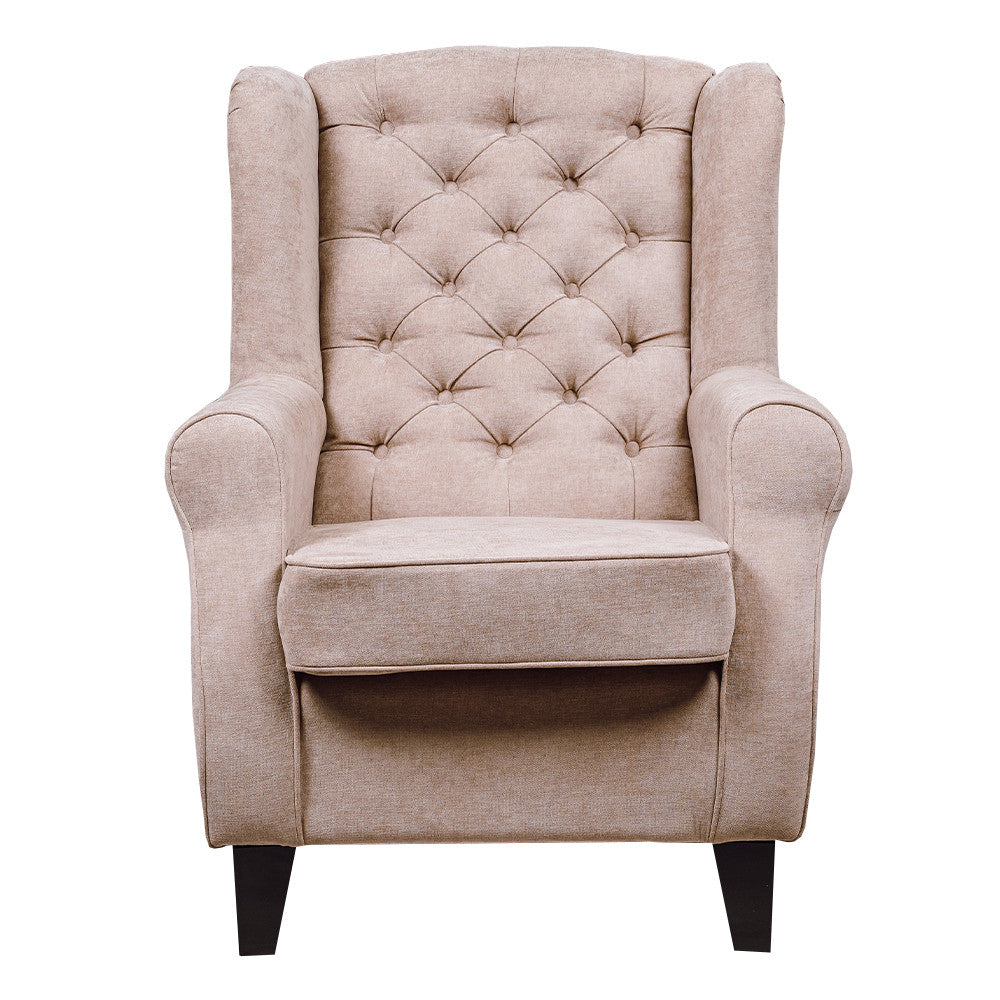Fotoliu Chandler Capitonat, Bej, Colonial, 84 Cm