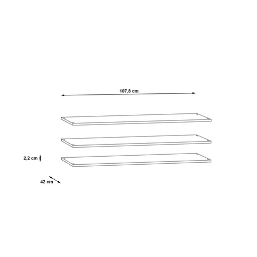 Set 3 Polite Dulap 270 Cm Rendevous, Gri 107.8 Cm