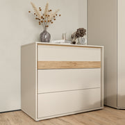 Comoda Waxala, Stejar Mauvella Si Nisip, 96.3 Cm