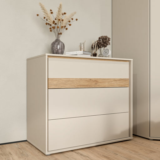 Comoda Waxala, Stejar Mauvella Si Nisip, 96.3 Cm
