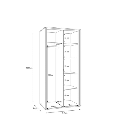 Dulap Cu 2 Usi Waxala, 91.7 Cm