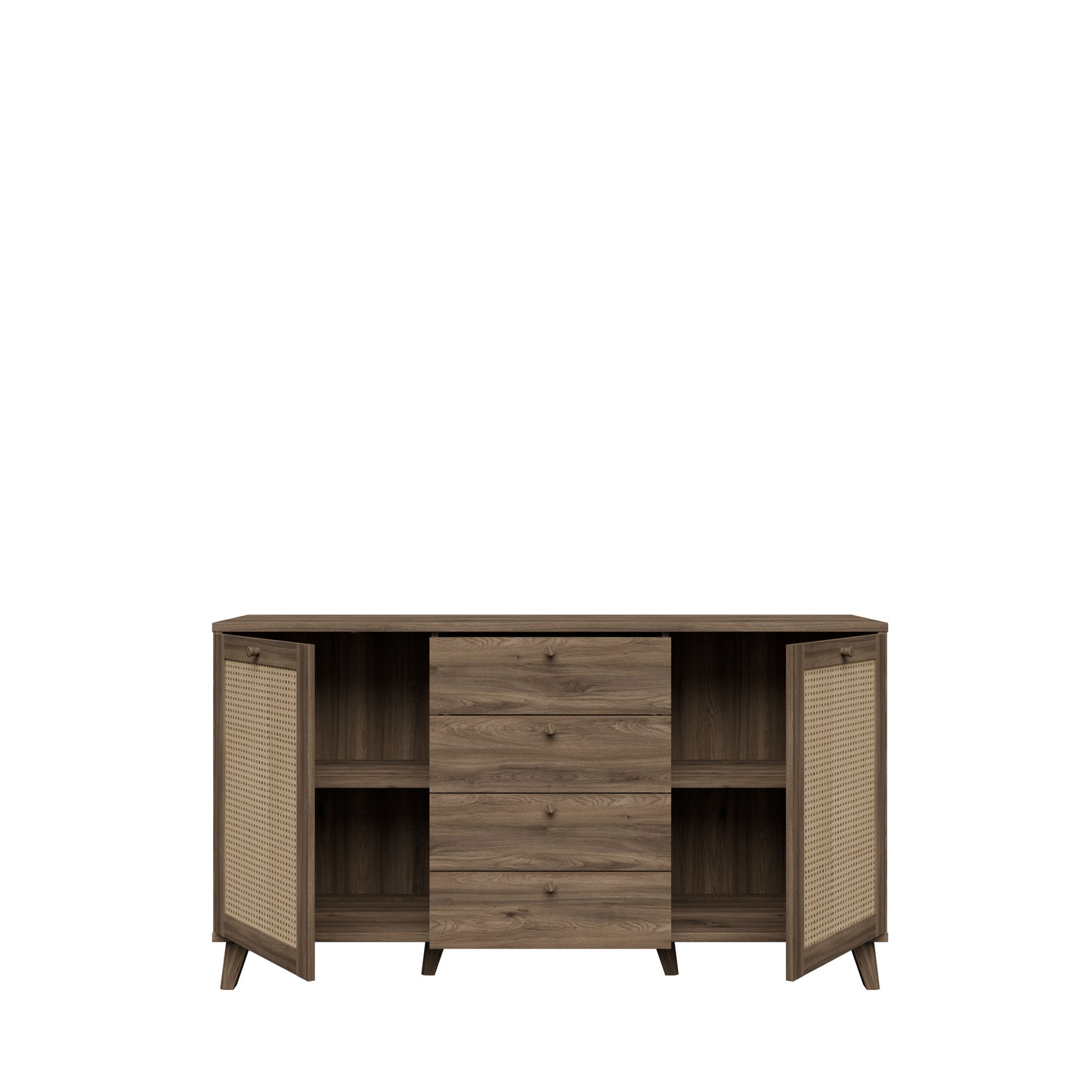 Bufet Glowkiss, Stejar Valencia Si Ratan Natural, 159.2 Cm