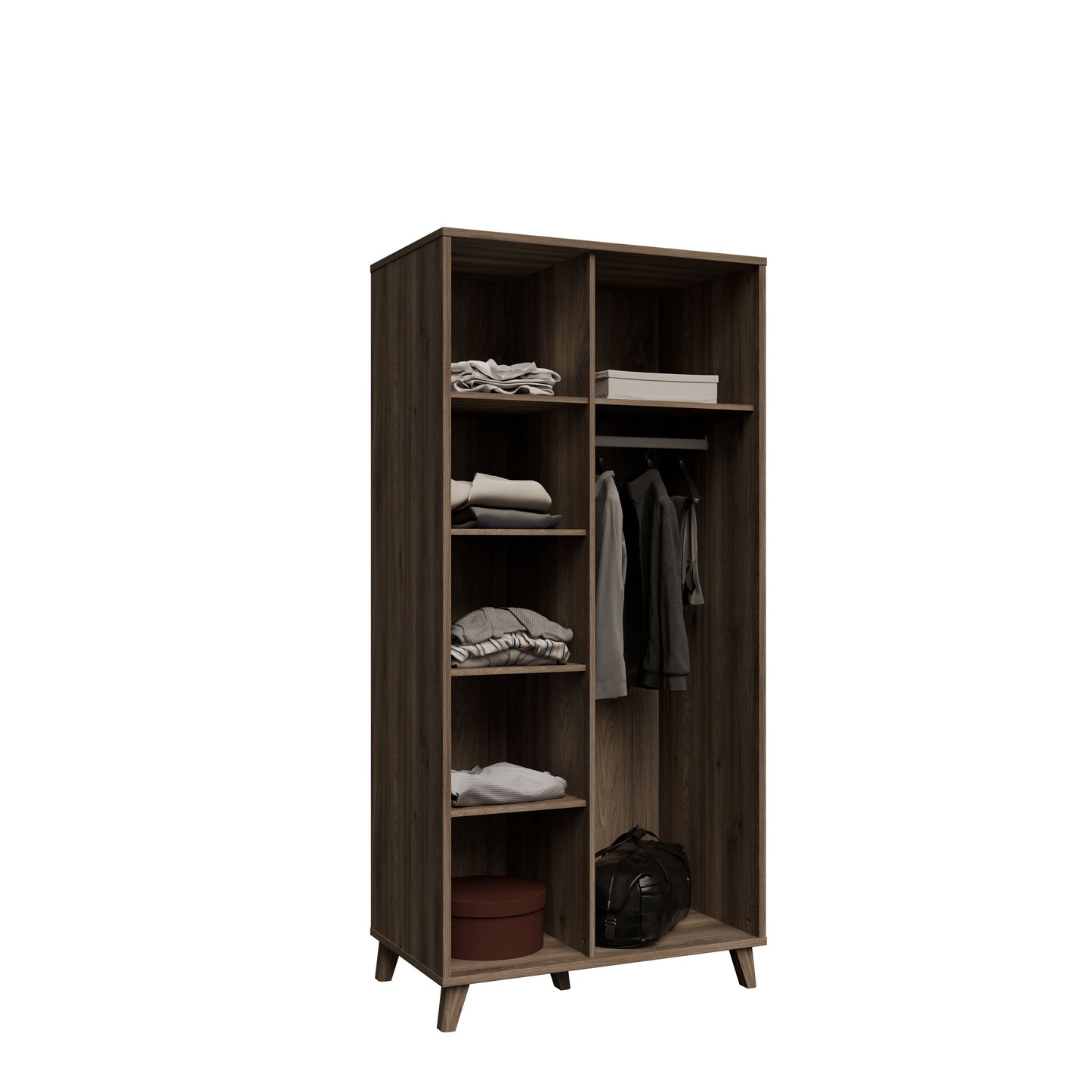 Dulap 2 Usi Glowkiss, Stejar Valencia Si Ratan Natural, 94.8 Cm
