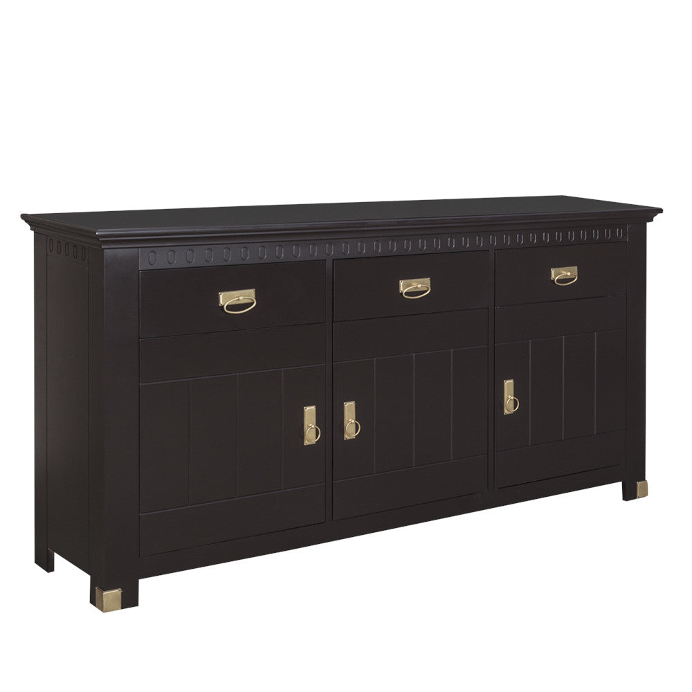 Bufet 3 Usi Si 3 Sertare Saint Tropez New, Vopsit Negru, 173.8 cm
