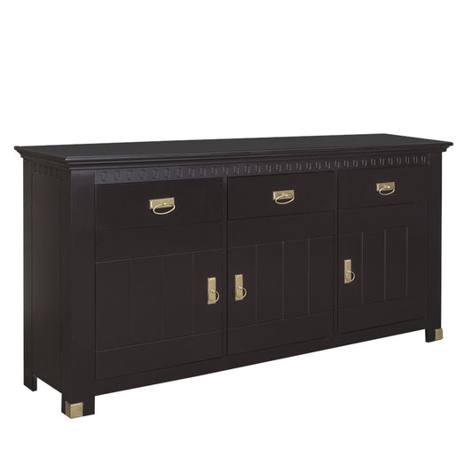 Bufet 3 Usi Si 3 Sertare Saint Tropez New, Vopsit Negru, 173.8 cm
