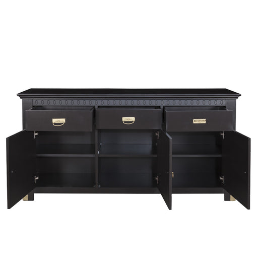 Bufet 3 Usi Si 3 Sertare Saint Tropez New, Vopsit Negru, 173.8 cm