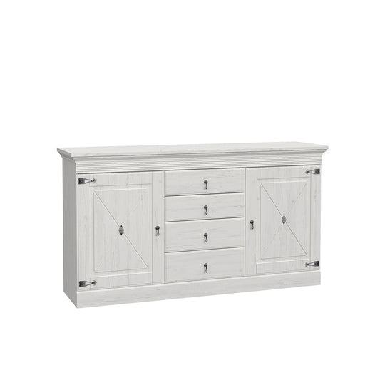 Bufet Cu 2 Usi Si 4 Sertare Encanto, Pin Alb, 171.3 Cm
