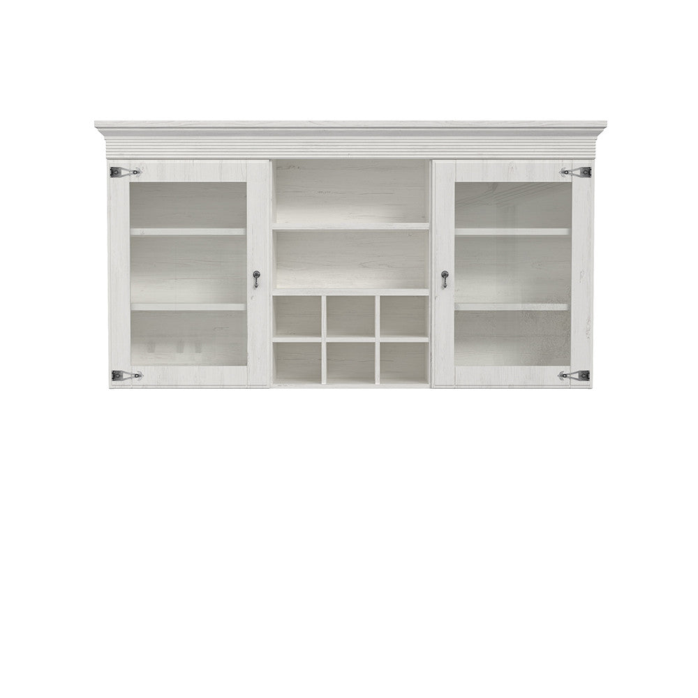 Vitrina Suprapozabil Encanto, Pin Alb, 171.3 Cm