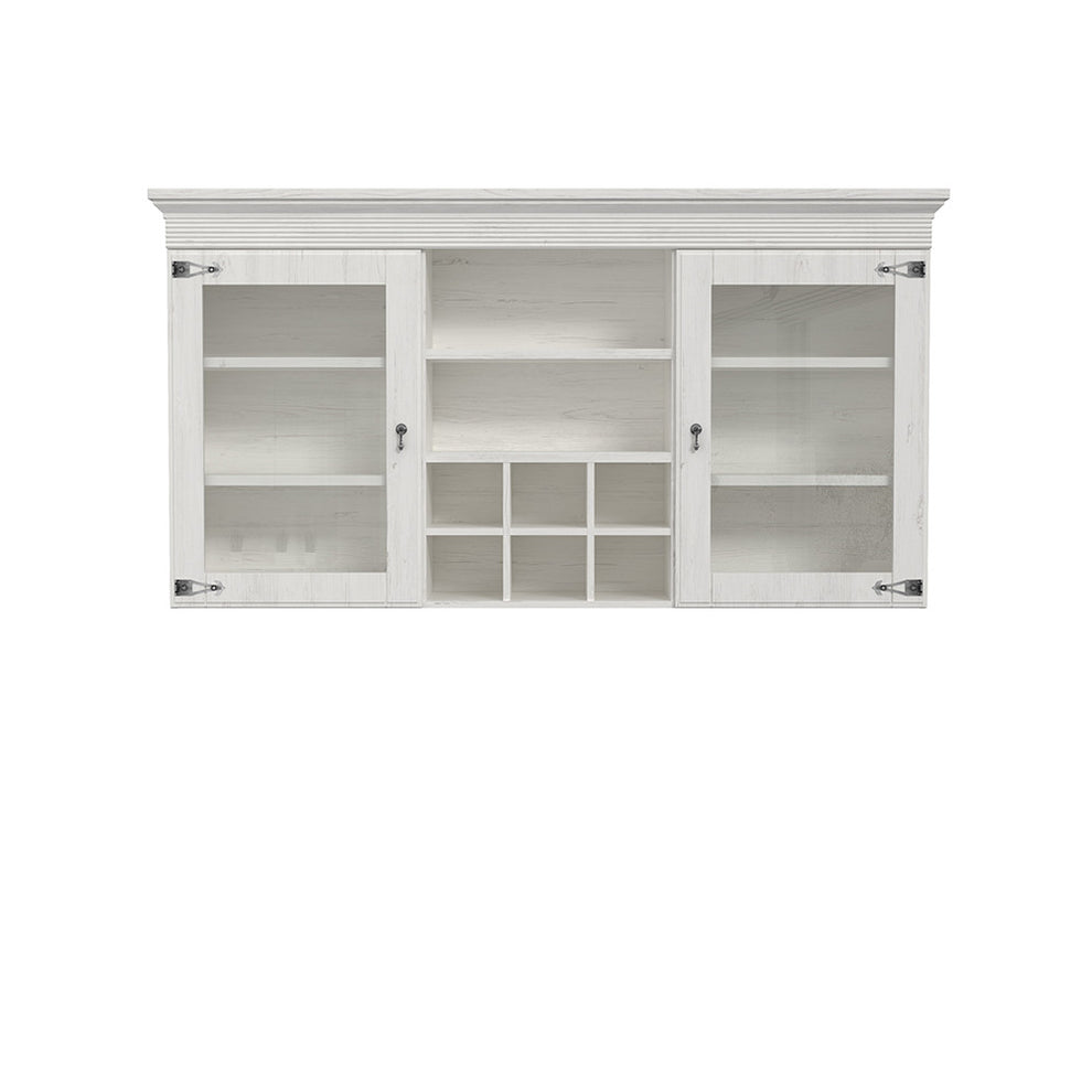 Vitrina Suprapozabil Encanto, Pin Alb, 171.3 Cm