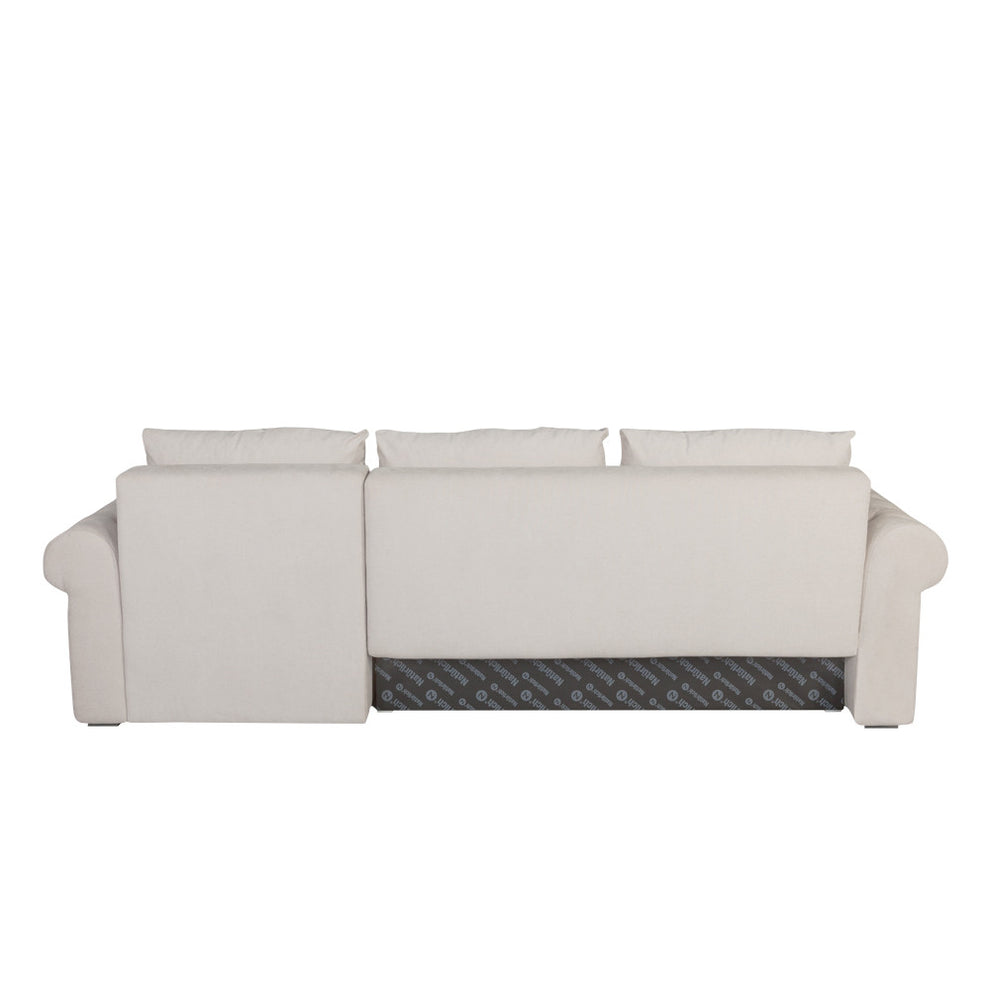 Coltar Extensibil Dreapta Trendy, 5 Locuri, Lada Depozitare, Wind 5, Crem, 275 Cm